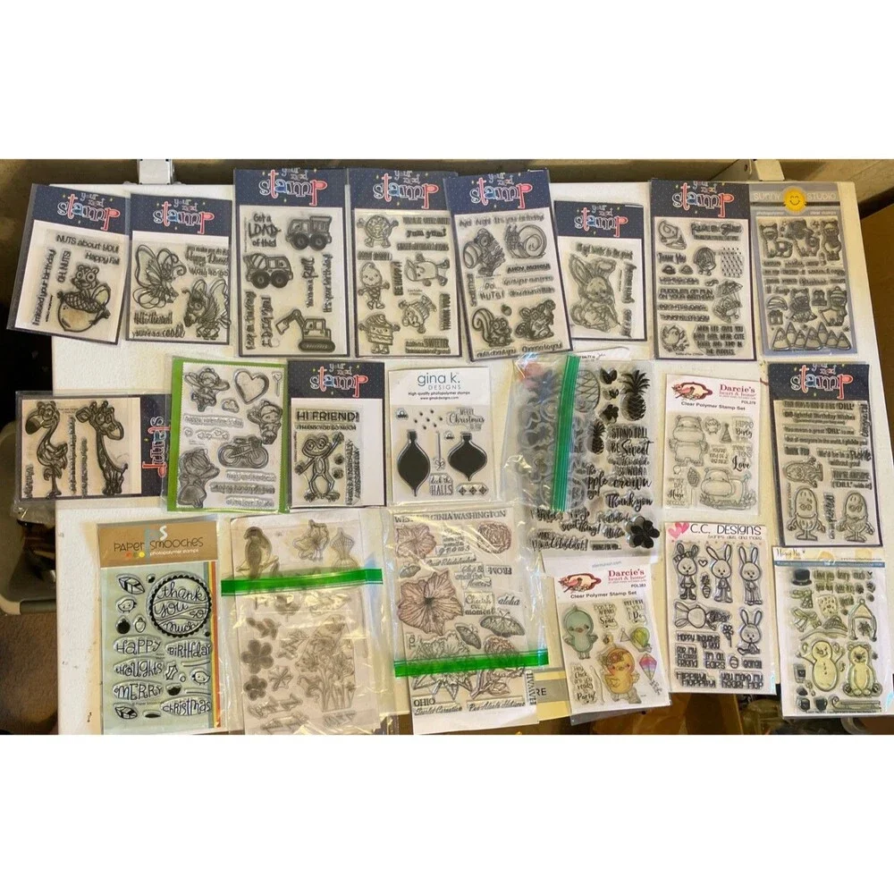HUGE Mixed Lot of Clear Stamps For Crafting ANIMALS NATURE ETC